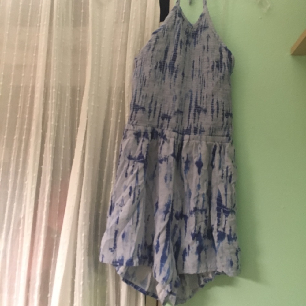 Tie die blue romper